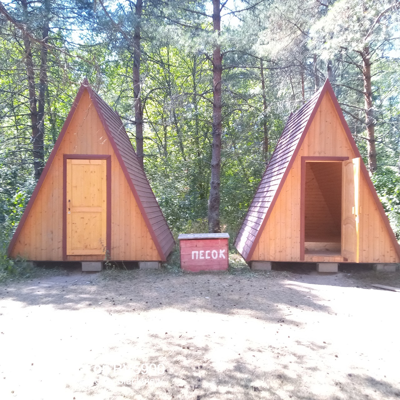 Стационарные деревянные палатки в сосновом борке